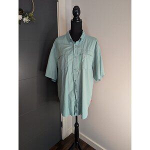 Coleman Mens Light Blue Button-Up Short Sleeve Camping Fishing Shirt‎ - XXL